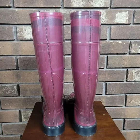 Burberry London authentic unlined tartan rainboot worn once purchased 2008 - Picture 7 of 16